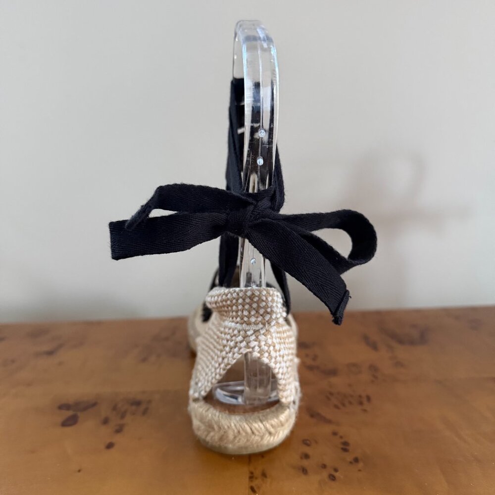 CASTANER Ivory & Black Lace up Espadrille - Picture 4 of 13